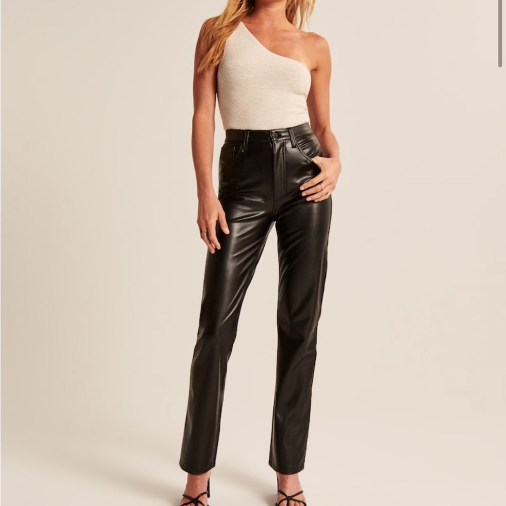Abercrombie leather 90s straight pant